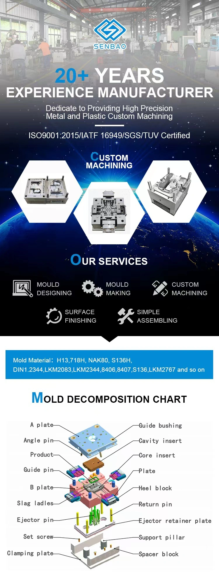 High Quality Multiple Cavity Manufacturer Die Casting Mold Injection Molding Service